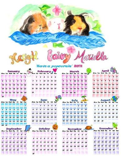 White Personalized Calendar