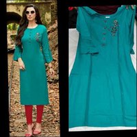 Red & Black Hand Embroidered Kurtis