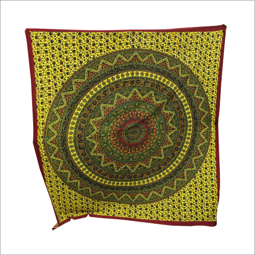 Yellow And Green Mandala Tapastry/Double Bed Sheet