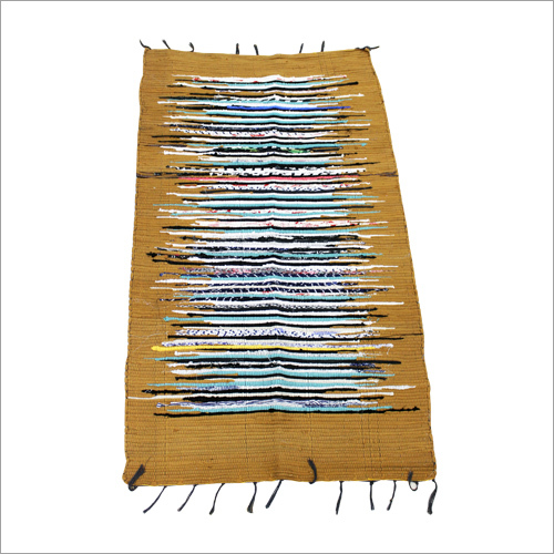 Yellow And Mix Color Cotton Border Dari/ Chindi Rugs