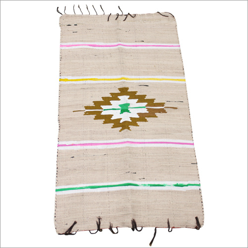 Cream Diamond Design Cotton Dari/ Chindi Rugs
