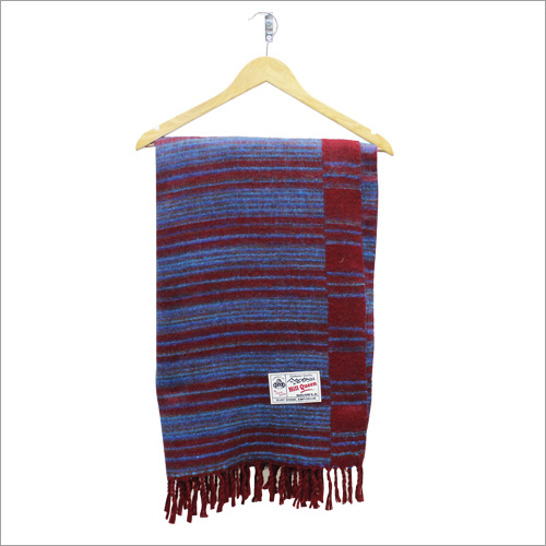 Blue And Maroon Hill Queen Shawl/ Hill Queen Blanket