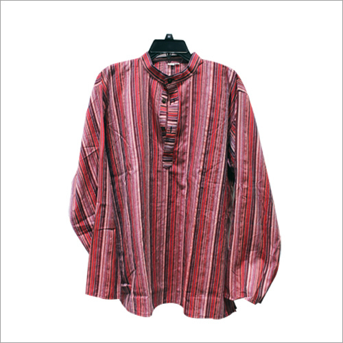 Red Stripe Full Sleeves Mens Kurta