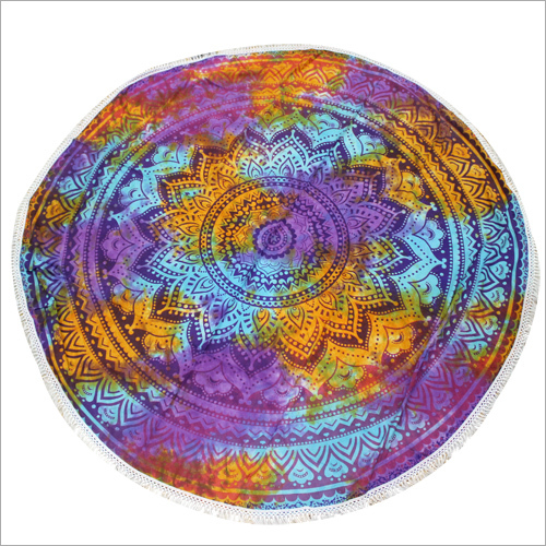 Round Table Cover - Cotton 55x70 Inches | Multi Color Woven Print Soft Floral Design Perfect for Home and Event Use
