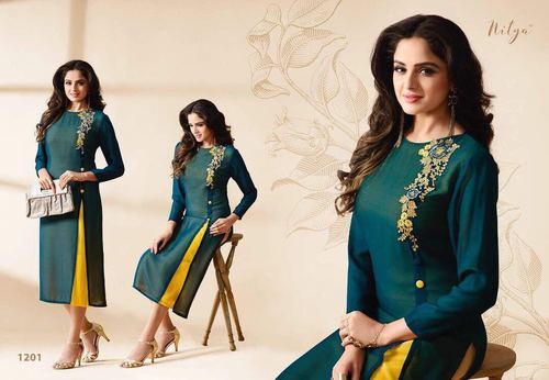 GEORGETTE EMBROIDARY WORK KURTI NITYA LT KURTI