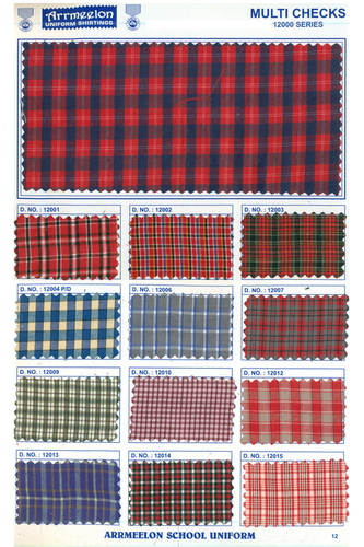 Multi Checks Uniform Shirting Fabric