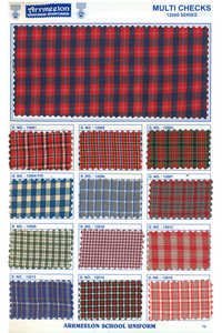 Multiple Design Checks Uniform Shirting Fabric