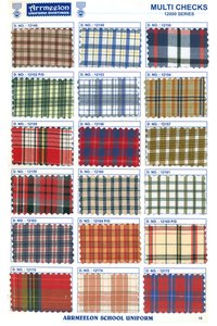 Natural Multi Checks Uniform Fabrics