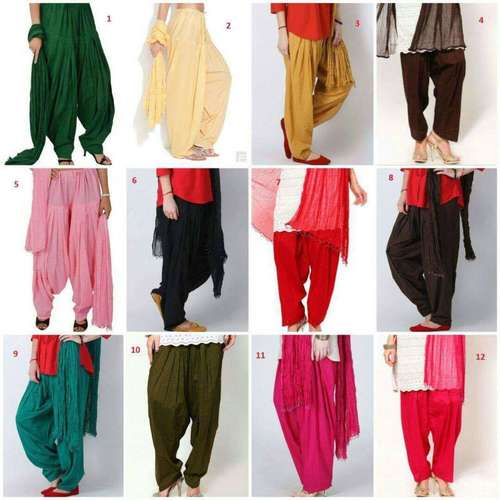 Plain Cotton Salwar With Dupatta