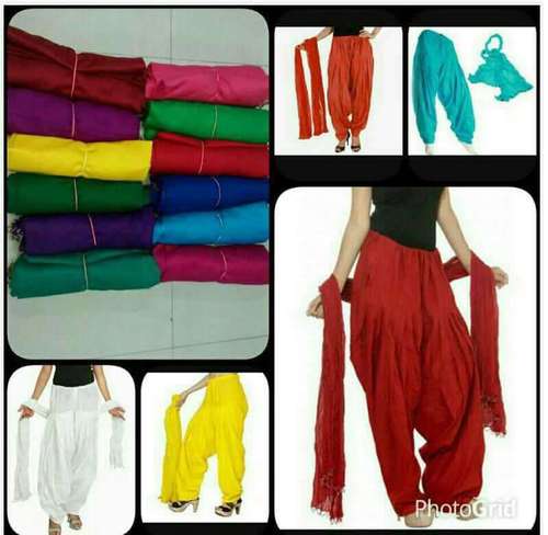 Multi Colour Plain Rayon Salwar With Dupatta