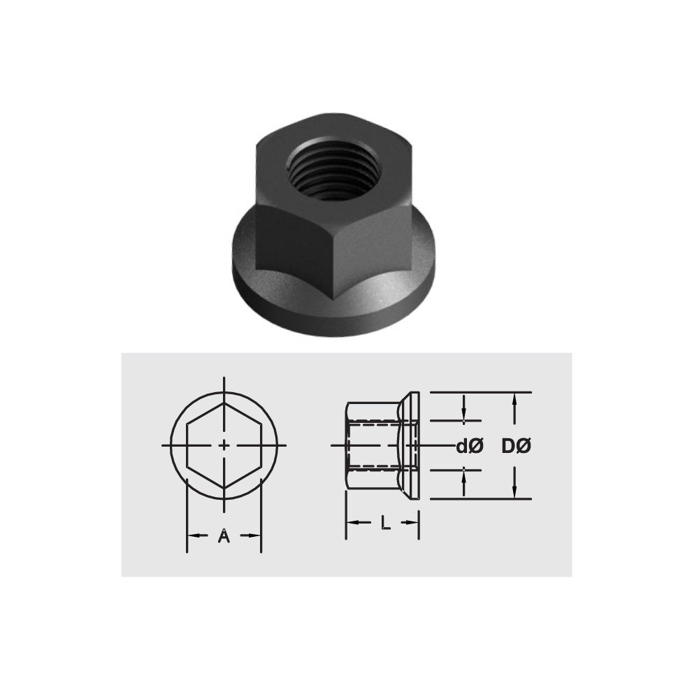 Black Flanged Nut