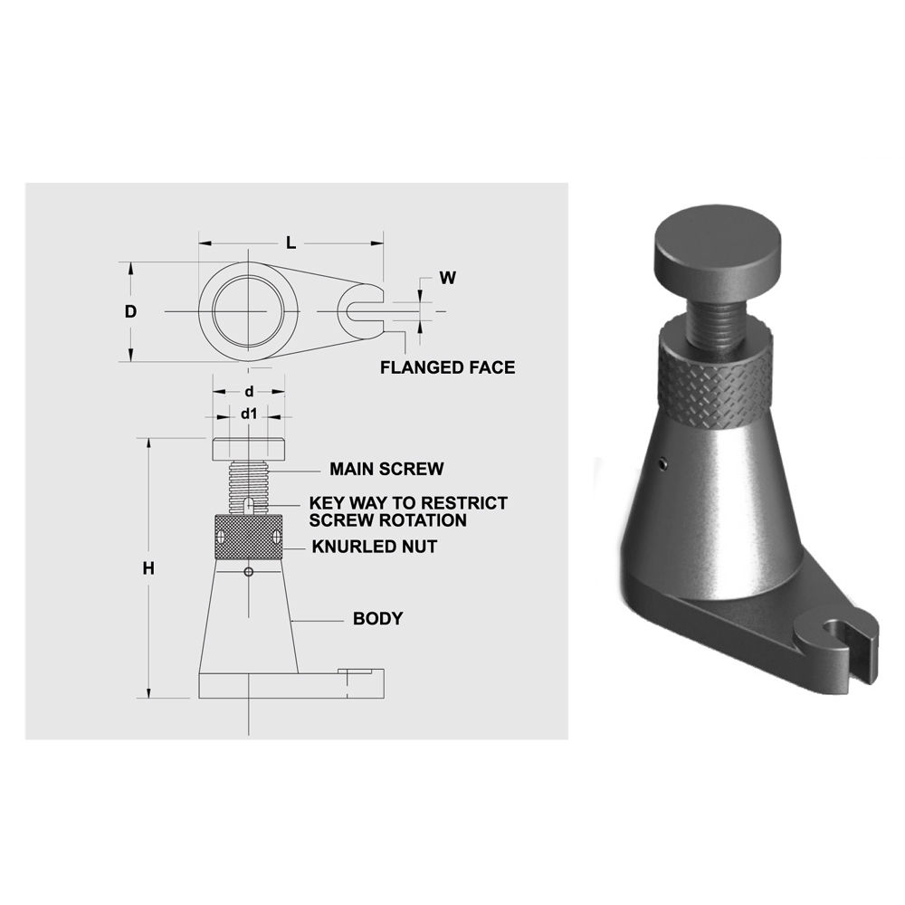 Leveling Jack Heavy Duty Flange Mounting Clamp