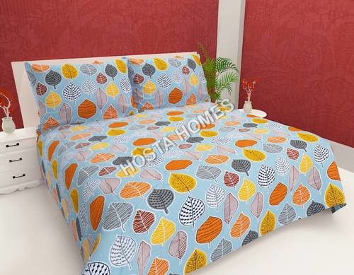 Leaf Design Printed Cotton Bed Sheet