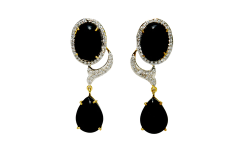 Black Color Gemstone Earrings