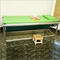 Panchakarma Massage Table - Stainless Steel, 78x24x30 Inches, Green | Adjustable Height, Comfortable Foam Mat, Easily Foldable, Durable