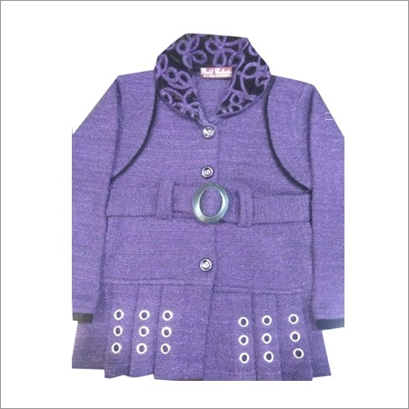 Purple Ladies Baby Frock Belt Design Cardigan