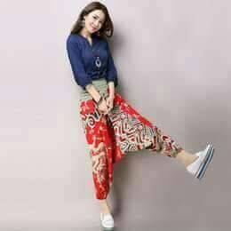 Multi Colour Heram Capri For Women