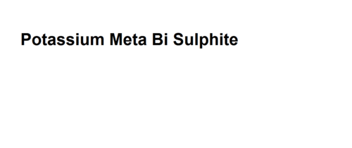 Potassium Meta Bi Sulphite By B SHAH & SONS