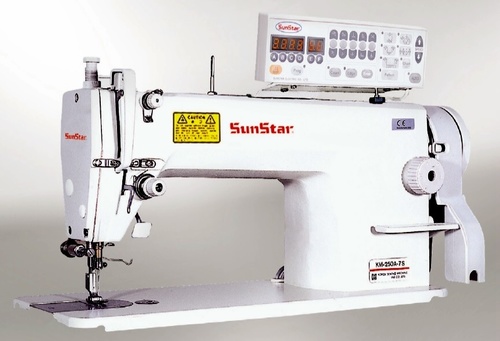 High speed, 1-needle, lock stitch sewing machine with automatic thread trimmer