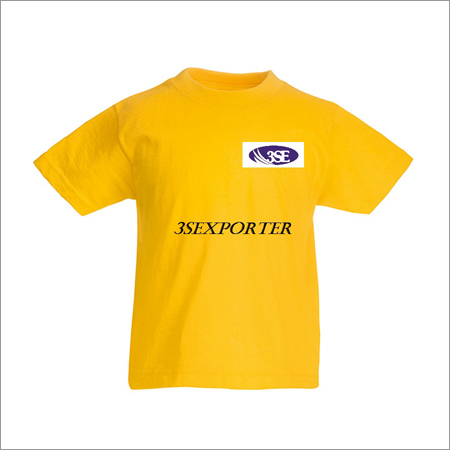 Mens Yellow Round Neck T Shirts
