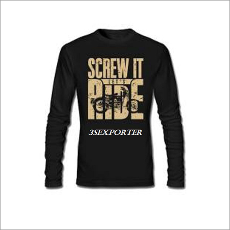 Mens Round Neck Fancy T-Shirts - Cotton, Multiple Sizes, Black | Soft Fabric, Stylish Design, Durable, Comfortable Fit, Cool Screen Print