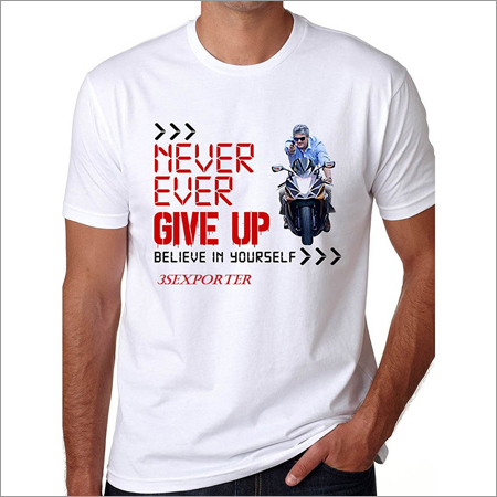 Mens White Round Neck T-Shirts - 100% Cotton, S-XXL, White | Soft Fabric, Comfortable, Breathable, Stylish Design, Durable, Cool Screen Print