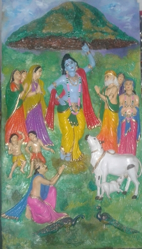 Krishna Govardhan Mural