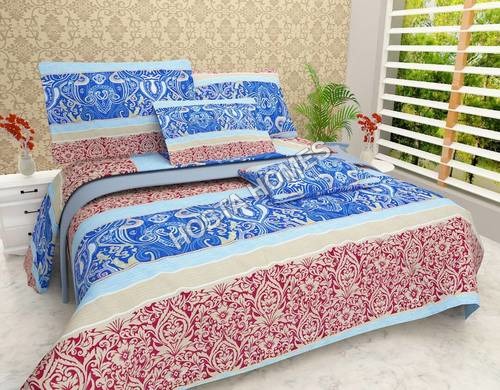 Multicolor Abstract Poly Cotton Bed Sheet