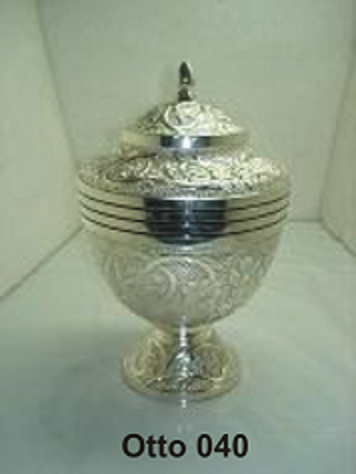 Brass silver cremation urn