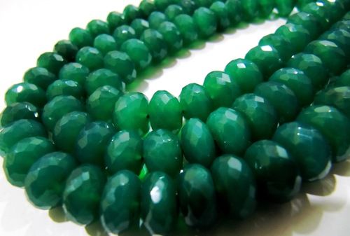 Green Onyx Rondelle Faceted Beads