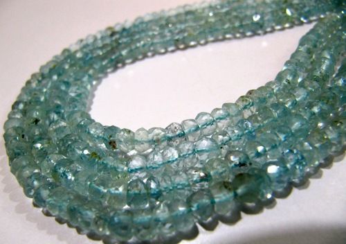 Natural Aquamarine Rondelle Faceted