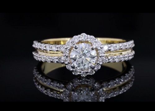 White Diamond Lab Grown Diamond Ring Density: 100