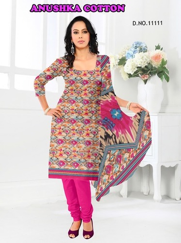 Synthetic Dress Materials With Cotton Dupatta Anushka
