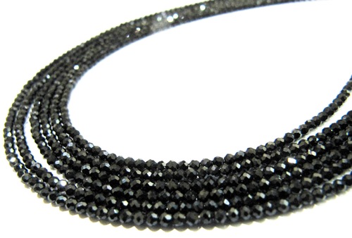 Silver Coated Silver Coated Black Spinel Beads