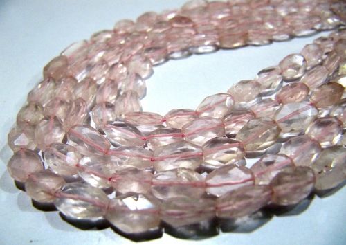 Rose Quartz Oval Faceted Beads