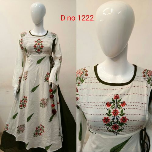 Ladies Modern Kurtis Rayon Material With Long Sleeve - Color: All Color