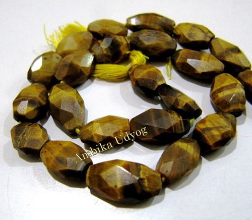 Natural Tiger Eye Oval Faceted Beads