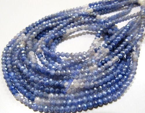 Natural Moonstone AB Coated Shaded Beads