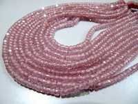 Rondelle faceted Cubic Pink Zircon Beads