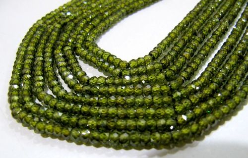 Olive Green Color Cubic Zircon Beads