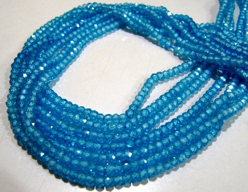 Blue Topaz Round Faceted Bead