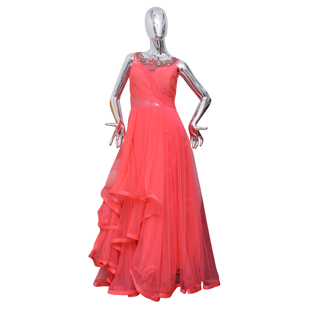 Peach Ladies Designer Gown