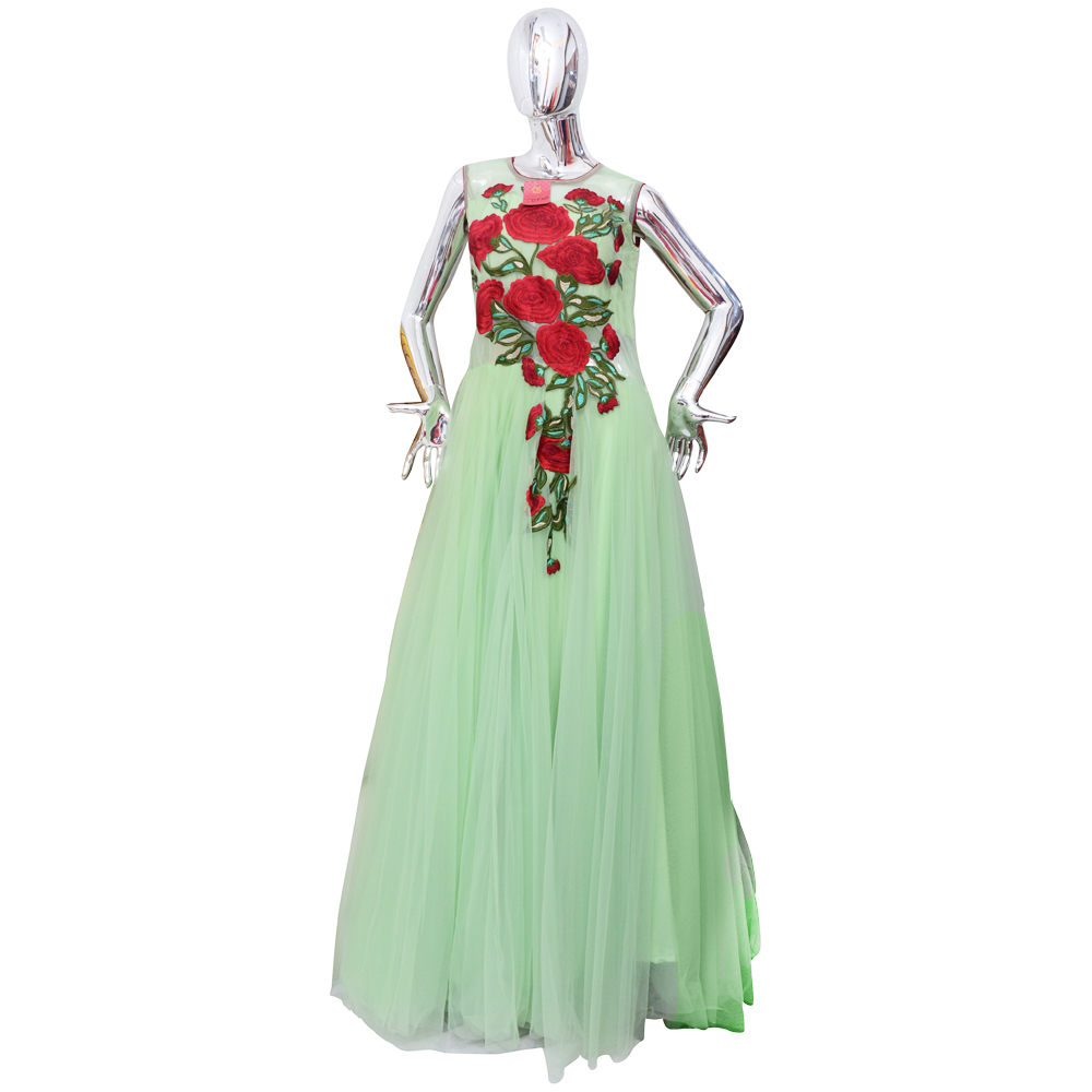 Light Green Ladies Fancy Gown