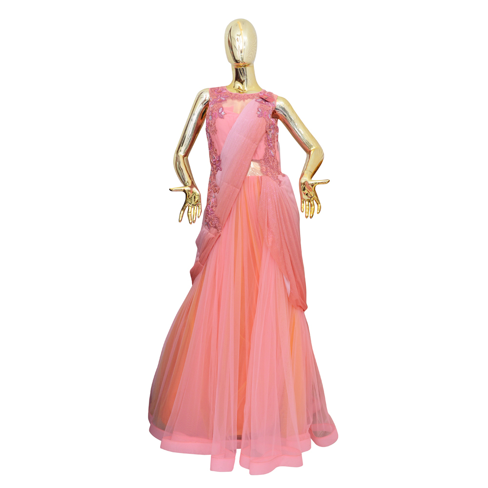 Light Pink Ladies Designer Gown