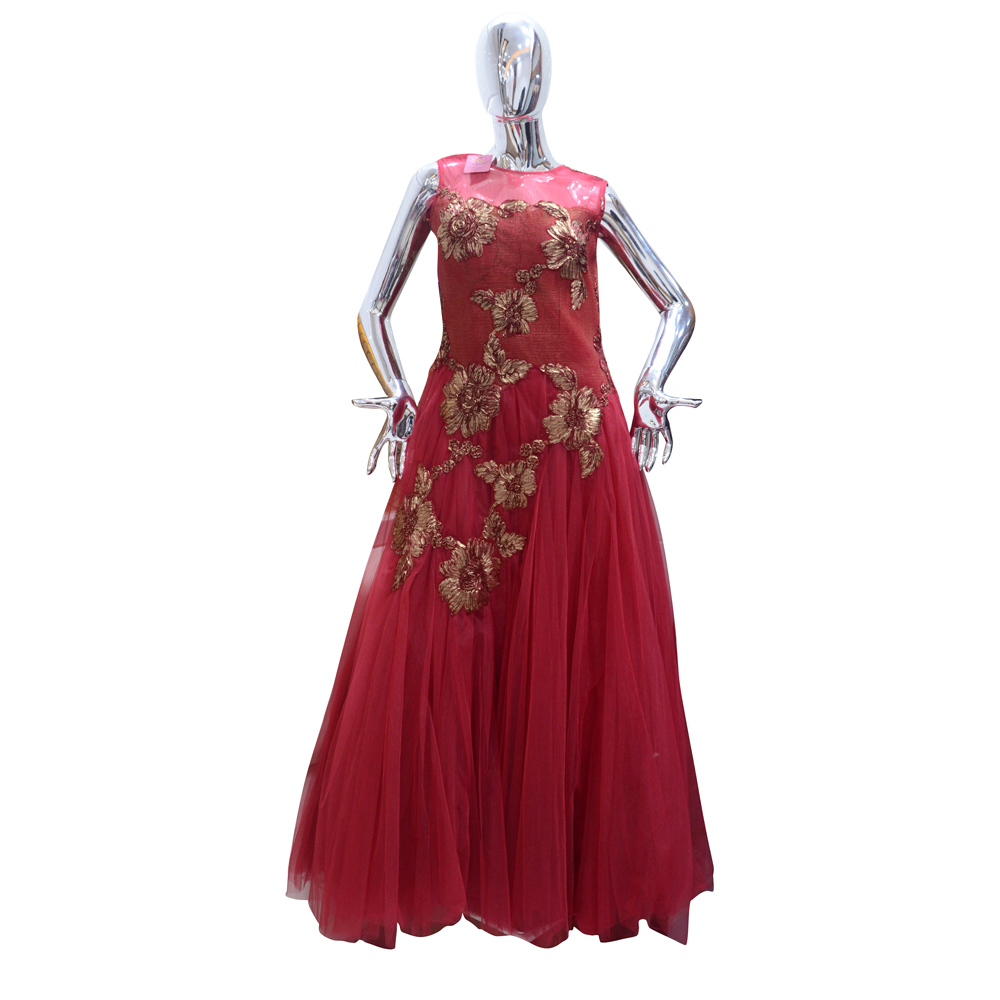 Red Ladies Party Wear Gown