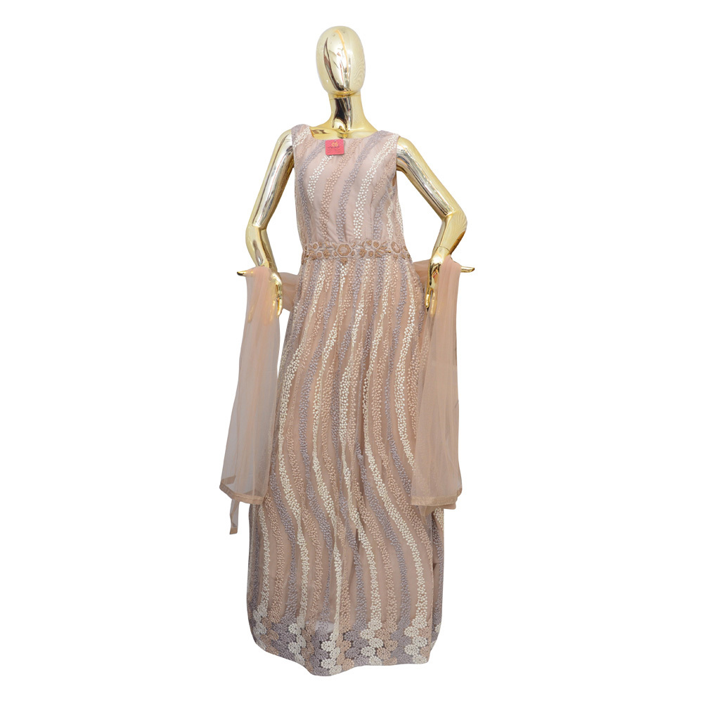 Light Pink Ladies Gown With Duppata