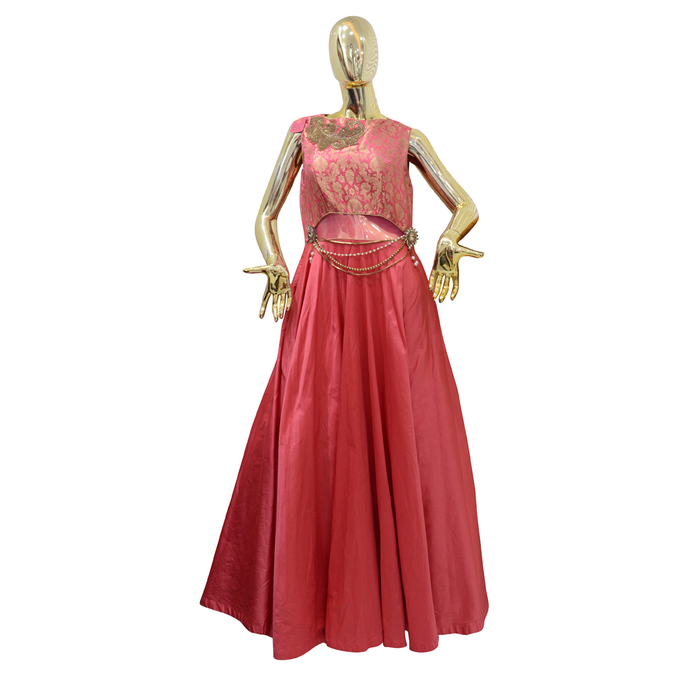 Peach Ladies Designer Gown