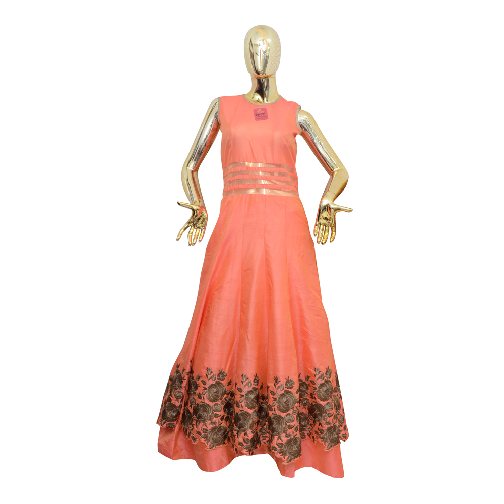 Peach Ladies Designer Gown