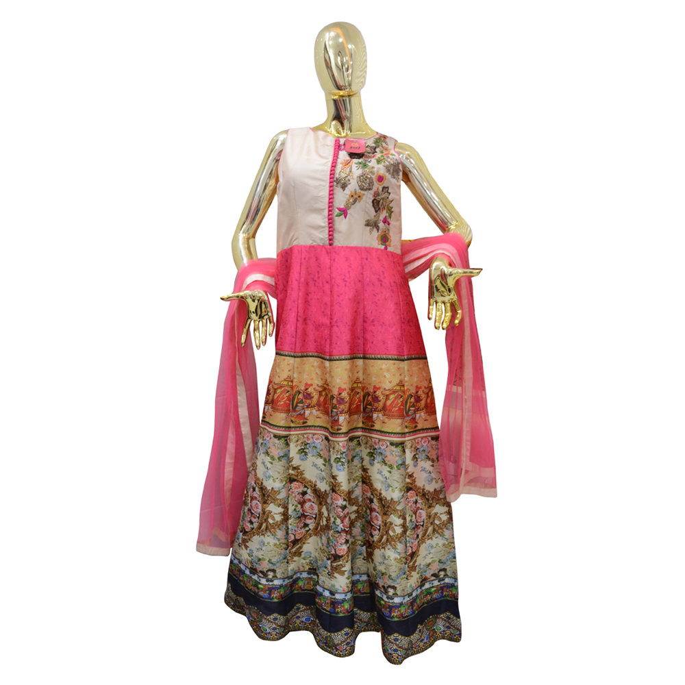 Multicolor Ladies Fancy Gown