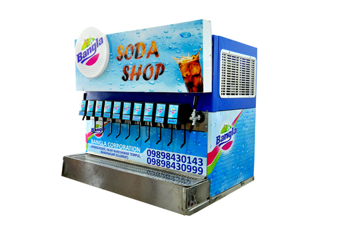 4+1 Soda Machine - Stainless Steel 30x19x37 cm | 1 Year Warranty 930 Watt Power 1200 Glass Cooling Capacity Manual Control 400 Liter Capacity